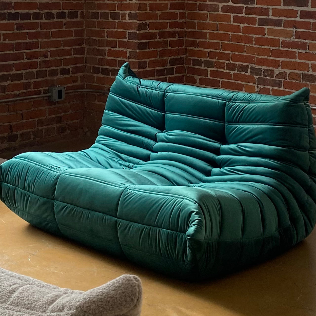 Togo | Velvet |  Emerald Green | Double Seater in Photo